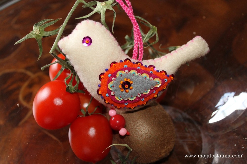 ptak wysiaduje pomidorki